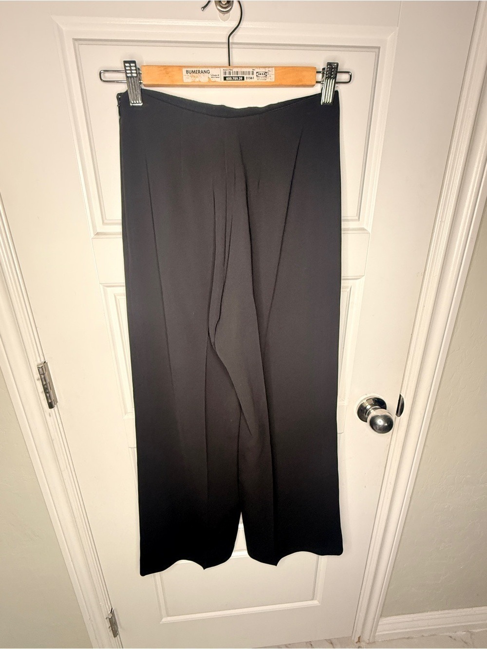 Theory Black Crepe Wide Leg Pant Size 00 - Picture 8 of 12